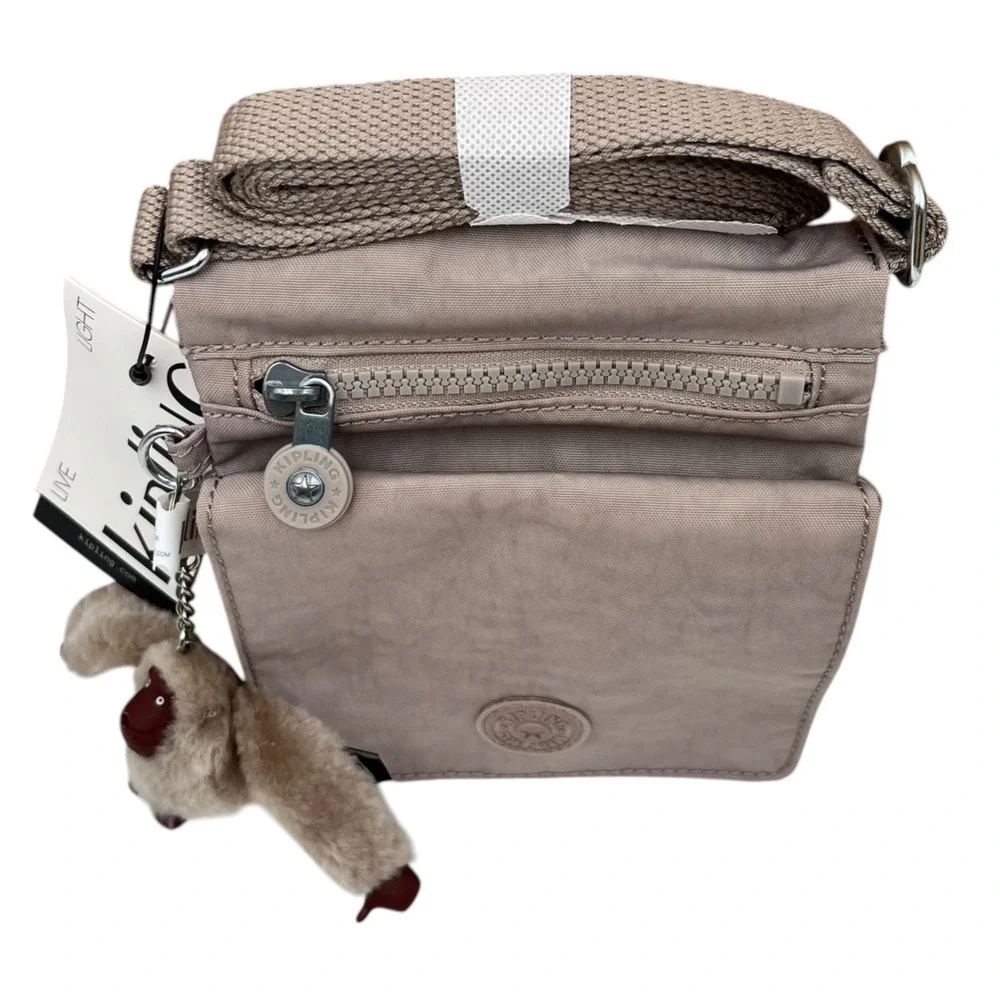 Kipling Eldorado Women's Small Nylon Crossbody Bag Tan Beige Water Resistant